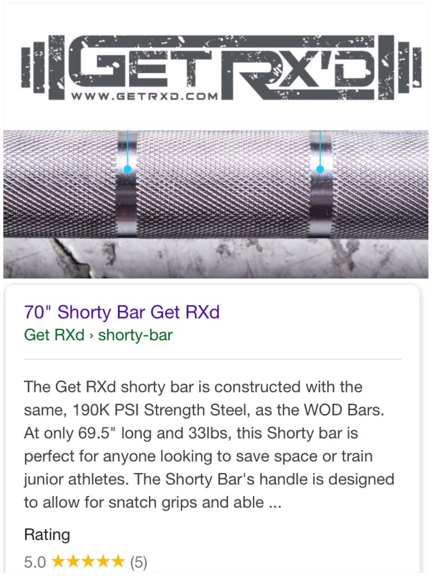 Get rxd shorty bar hotsell