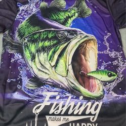 Brand New! Happy Fishing T-shirt SIZE XL