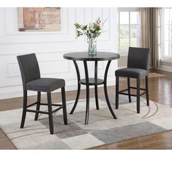 4.3 4.3 out of 5 stars 139 Roundhill Furniture Biony 3-Piece Round Espresso Bar Table with Nail Head Stools, Gray