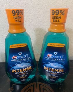 Crest Pro-Health Intense Mouthwash, Clean Mint, 1 L.  New.  $8.00 for both