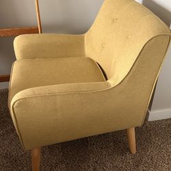 Two Green/Yellow Armchair 