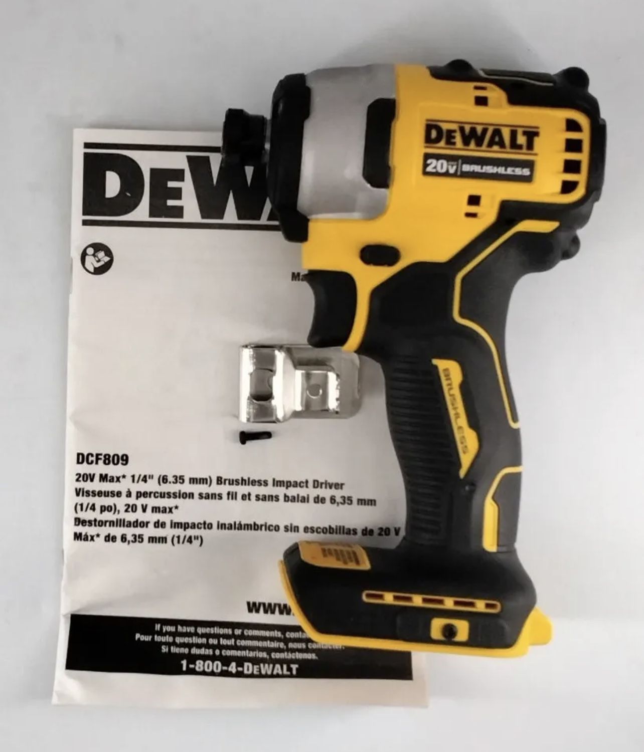 DEWALT DCF809 ATOMIC 20V MAX Li-Ion 1/4” Brushless Impact Driver (Tool Only)