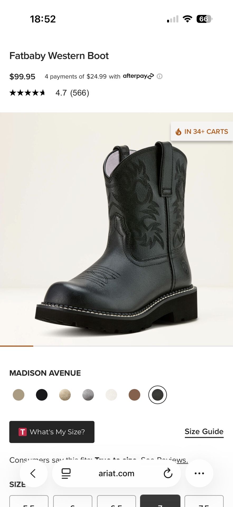 ariat boots baby fat womens 7.5