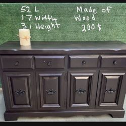 WOOD CREDENZA , Original Hardware 200$  MEASUREMENTS ON PICTURE 
