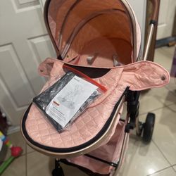 New Pink Baby Girl Stroller 