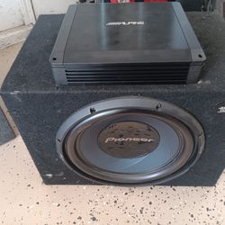Alpine 2 Channel Bridgable 600w Amplifier And Pioneer 12 Inch Subwoofer With Enclosure 
