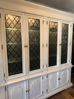 Farmhouse lighted hutch/pantry
