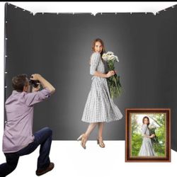  Portable Large Screen Cutout Wall Photography Backdrop, Black, 13.12ft x 7.87ft