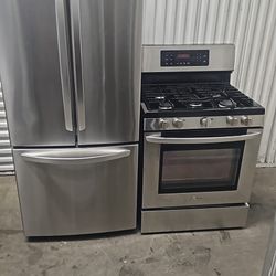 Lg Set Refrigerator And Gas Stove 5 Burner 30