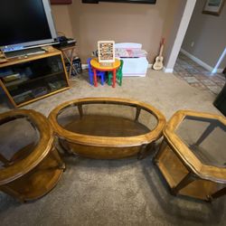 Coffee Table With Two End Tables