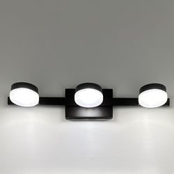 40-Watt Equivalent 3-Light Oil Rubbed Bronze Integrated LED Vanity Light with Etched Glass