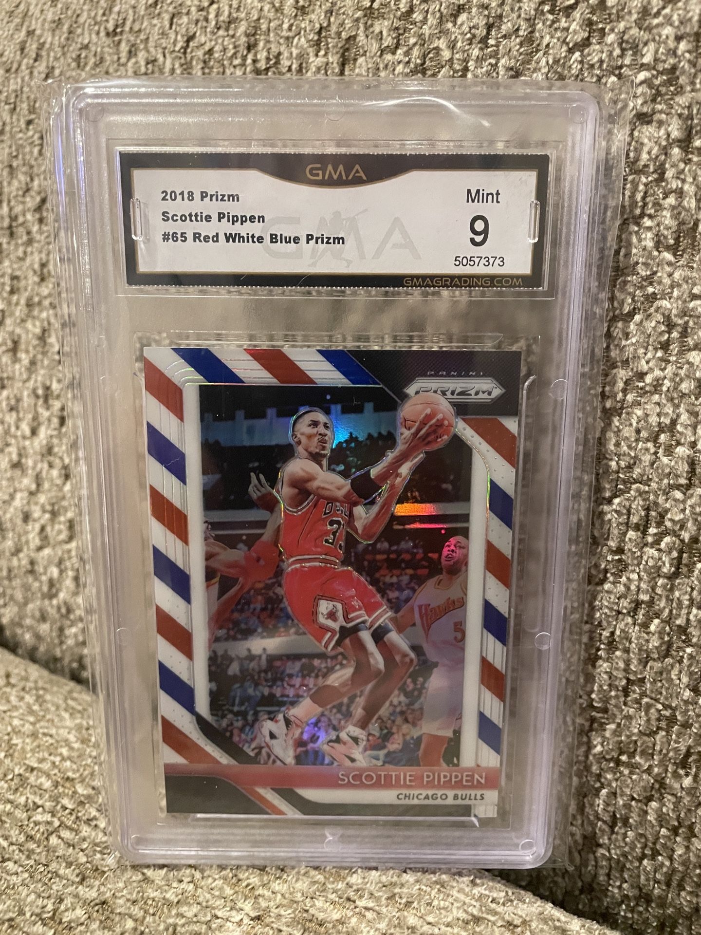 Scottie Popped Red White Blue 2018 Prizm Graded 9