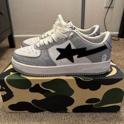 BAPE Sta Low White/Gray with Black Star 8.5