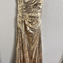 Gold Sequin Evening Dress