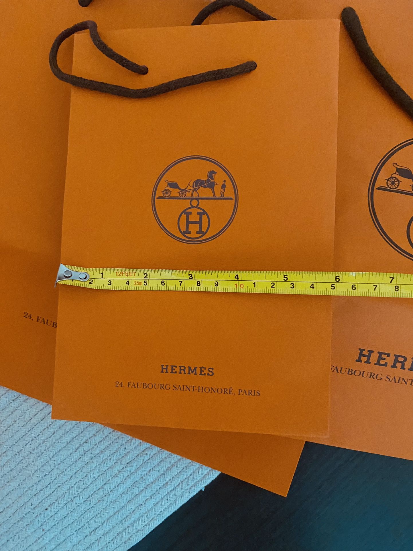 hermes orange paper bag