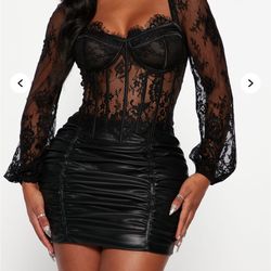 Fashion Nova Black Lace Corset 