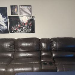 Leather Reclining Couch 