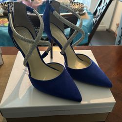 Blue With Diamonds High Heels