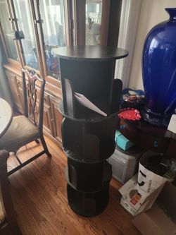Aheaplus 360 circular 4-tier rotating bookshelf