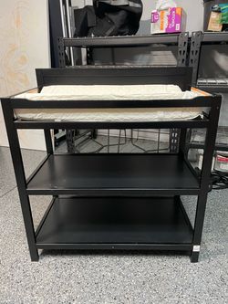 Black Baby Changing Table with Pad - FREE