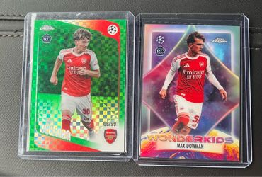 2025-26 Topps Chrome UEFA CC Max Dowman RC Green Geometric Refractor #/99