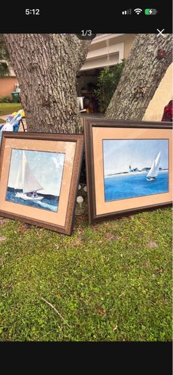 Edward Hopper Pair of Framed Sailboat Prints