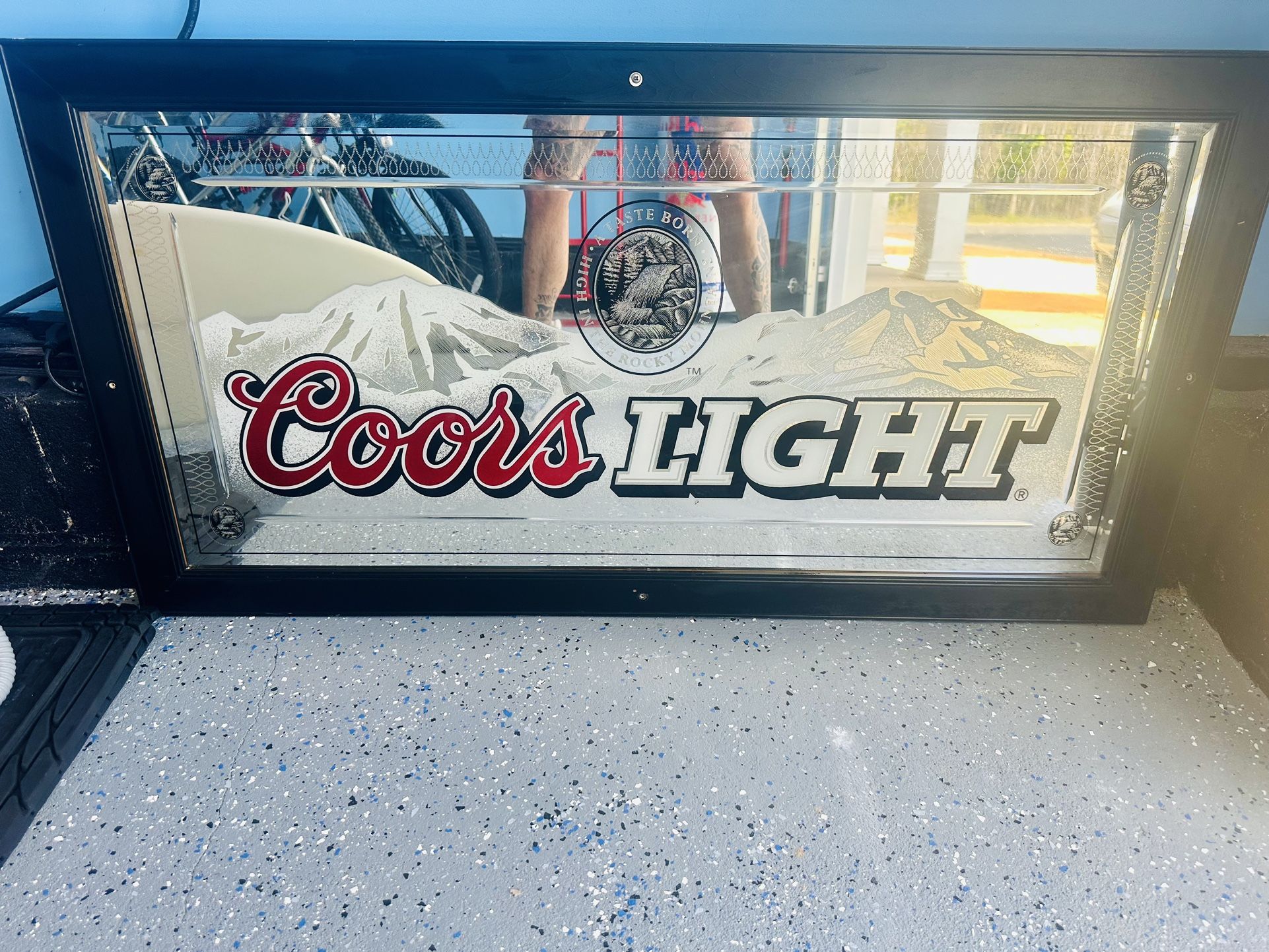 Rare Antique Huge Coors Light Bar Mirror 1992 Perfect Condition