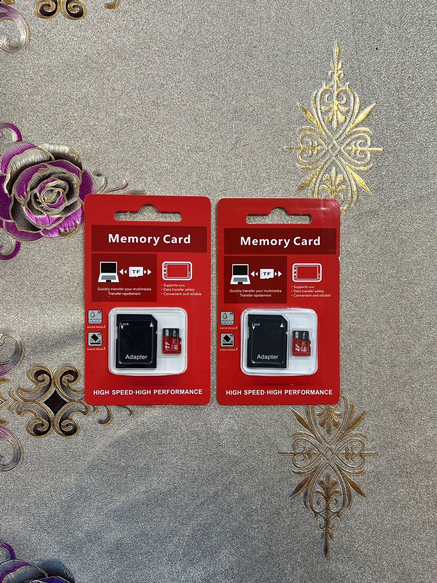 2 Sets x 1TB / 1024GB Universal Micro TF Flash Memory Card with Adapter