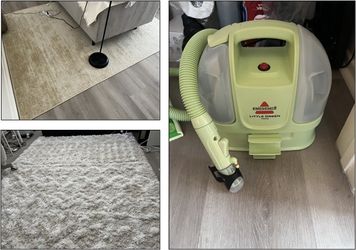 Area Rugs (2) + BISSELL Little Green Carpet Cleaner – Bundle Sale (Great Condition)
