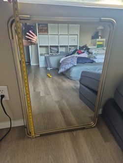 Gold Metal Framed Wall Mirror