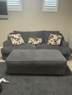 Couch Ottoman and Rug