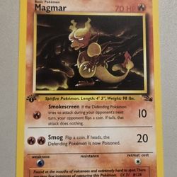 First Edition Basic Pokémon Magmar 39/62 Fossil TCG Card 99