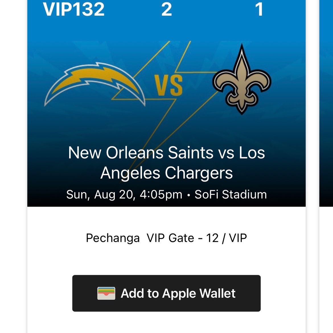 VIP Packages for Los Angeles Chargers tickets