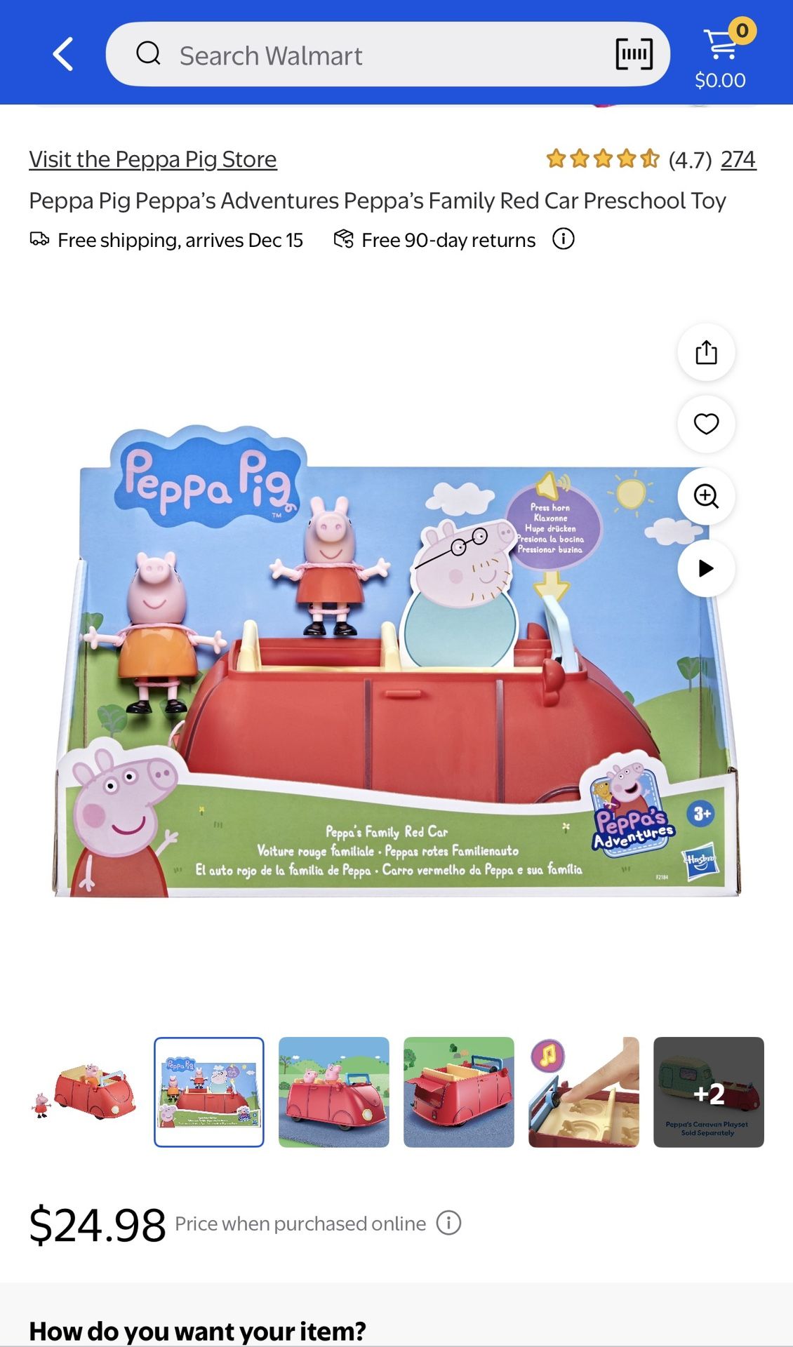 Peppa Pig Family Red Car (NEW)