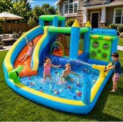 Inflatable Water Slide Bounce House with Pool