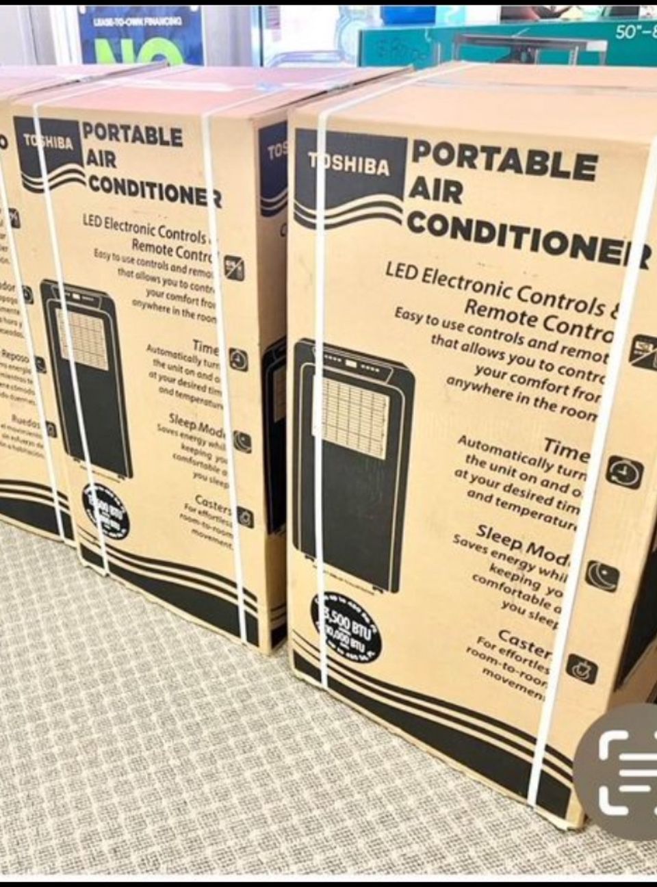 Ac Unit Portable  13500 BTU In Box Toshiba 1/2 Price Home Depot 