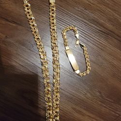 Oro laminadoGold filled chino chain and bracelet