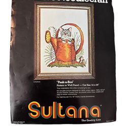 SULTANA Embroidery Needlecraft Kit 32035 PEEK A BOO Kitty Cat Kitten SewingCraft