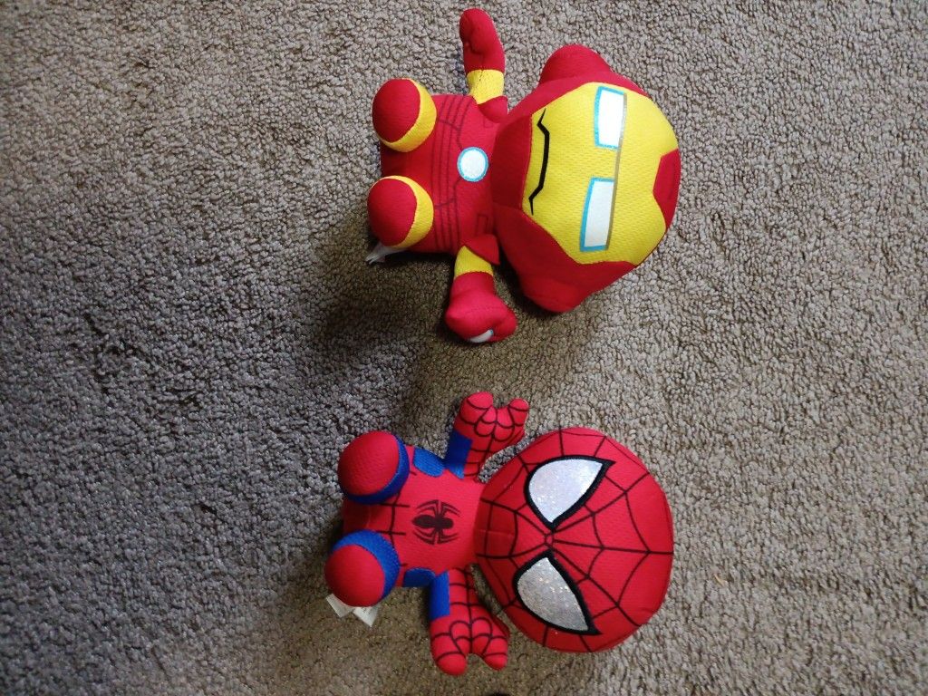 Marvel's Iron Man And Spider-Man Stuffed Animals