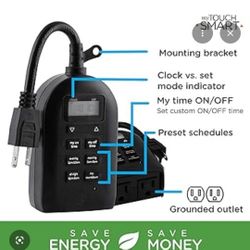 Double Grounded Outlet Digital Timers 