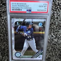 2019 Bowman Chrome Prospects Julio Rodriguez #33 (RC) PSA 10 Gem Mint