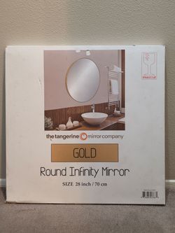 Tangerine Mirror Co. Gold Round Infinity Mirror 28"