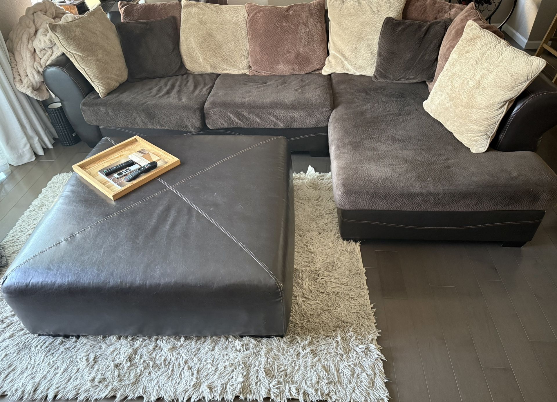 Sectional Couch + Ottoman