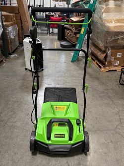 New 13” 12A Corded Electric Self-Propelled Walk Behind Lawn Dethatcher 40L Collection Bag Lawn Mower