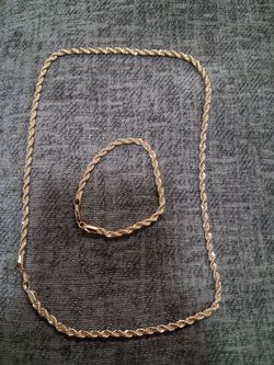 14k gold-filled 4mm ROPE CHAIN AND BRACELET