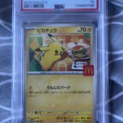 Pickachu Big Mac McDonald’s PSA 10 New Incert