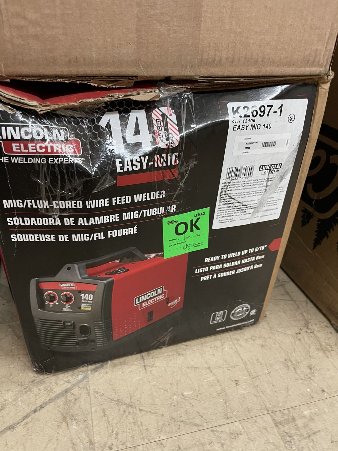 LINCOLN ELECTRIC K2697-1 Easy MIG 140 Wire Feed Welder