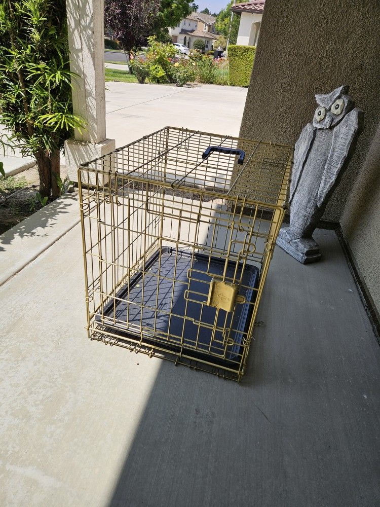 Small Dog Crate Gold