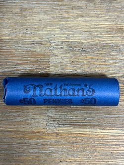 vintage Nathan's Famous Hot Dogs promotional penny roll original covered