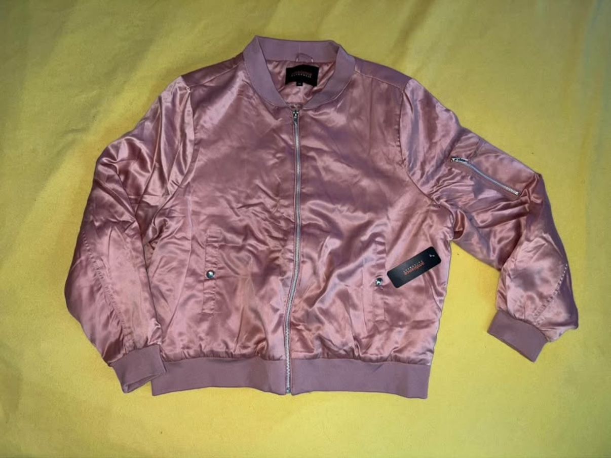 3X Rose Gold Bomber Jacket new with tags 